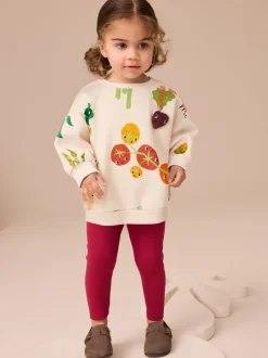 Crème Personnages légumes - Ensemble Sweatshirt et Leggings (3mths-7yrs)