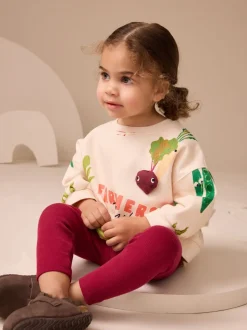Crème Personnages légumes - Ensemble Sweatshirt et Leggings (3mths-7yrs)