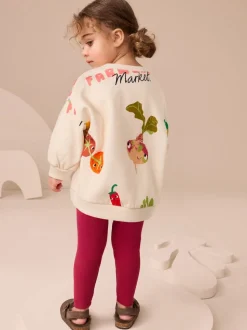 Crème Personnages légumes - Ensemble Sweatshirt et Leggings (3mths-7yrs)