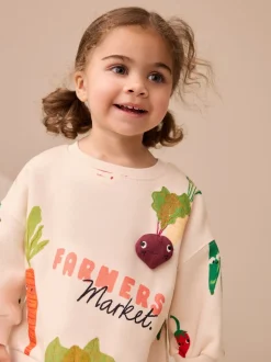 Crème Personnages légumes - Ensemble Sweatshirt et Leggings (3mths-7yrs)