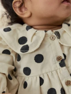 Crème/anthracite à pois - Ensemble de barboteuses Bébé Bloomer 2 pièces avec collants (0mois-3ans)