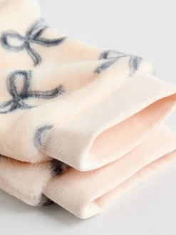 Crème/gris - Ensemble pull et pantalon en velours doux imprimé nœud (0mois-2ans)