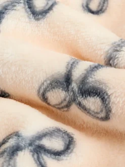 Crème/gris - Ensemble pull et pantalon en velours doux imprimé nœud (0mois-2ans)