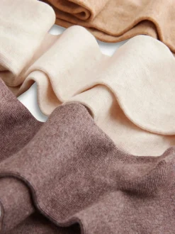 Crème/neutre - Lot de 3 paires de collants en coton riche