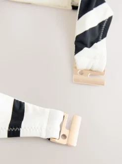 Crème/noir à rayures - Haut Bikini bandeau en métal