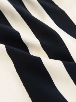 Crème/noir à rayures - Maillot de bain dos nu à une épaule