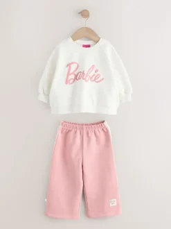 Crème/rose - Ensemble Barbie Sweat-shirt & Ample Survêtement (3mois-7ans)