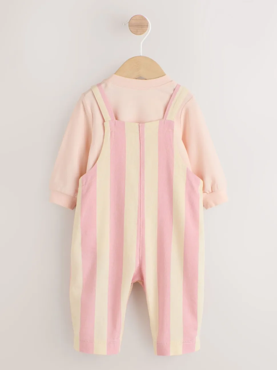 Crème/Rose Rayure - Ensemble Salopettes et Body BÉBÉ 2 Pieces (0mois-3ans)