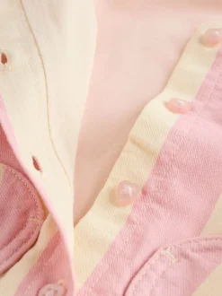 Crème/Rose Rayure - Ensemble Salopettes et Body BÉBÉ 2 Pieces (0mois-3ans)