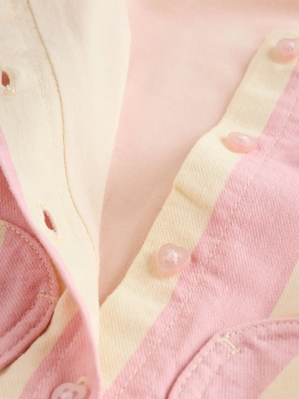 Crème/Rose Rayure - Ensemble Salopettes et Body BÉBÉ 2 Pieces (0mois-3ans)