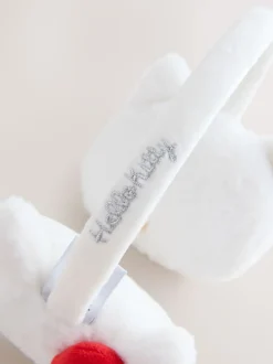 Crème/Rouge - Cache-oreilles Hello Kitty