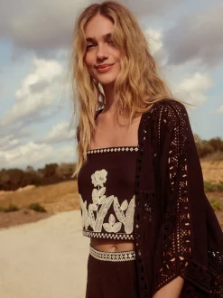 Crochet noir - Kimono long