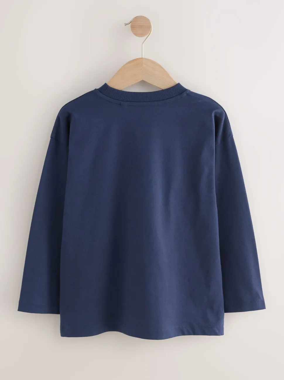 Crocodile bleu marine - T-shirt graphique décontracté en coton à manches longues (3-16ans)