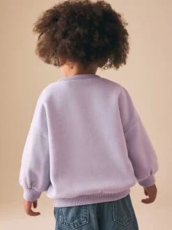 Crossant violet lilas - Sweat à col ras du cou (3mths-7yrs)