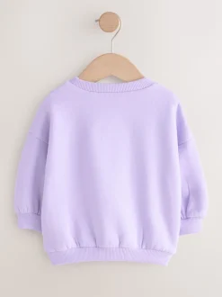 Crossant violet lilas - Sweat à col ras du cou (3mths-7yrs)