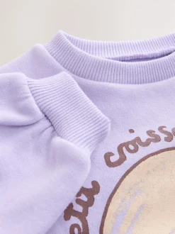 Crossant violet lilas - Sweat à col ras du cou (3mths-7yrs)
