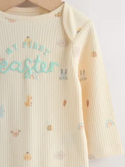 écru - Body BÉBÉ My First Pâques à Manches longues