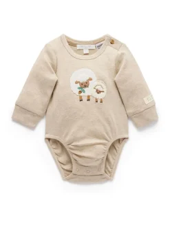 Écru - Body Purebaby appliqué