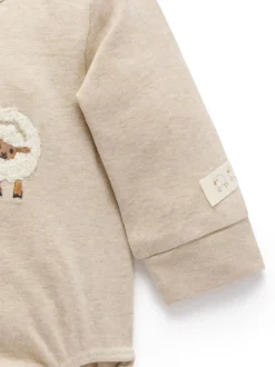 Écru - Body Purebaby appliqué
