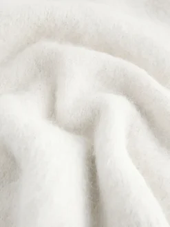 écru - Cardigan à nœud en velours tricoté avec laine