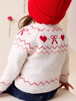écru - Cardigan Cœur Yoke (3mois-7ans)