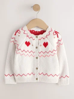écru - Cardigan Cœur Yoke (3mois-7ans)