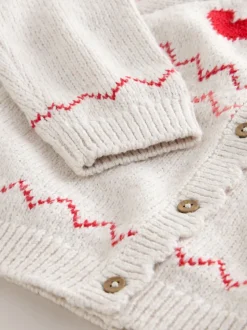 écru - Cardigan Cœur Yoke (3mois-7ans)