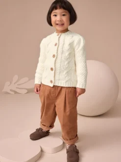 écru - Cardigan en maille épaisse Bobble (3mths-10yrs)