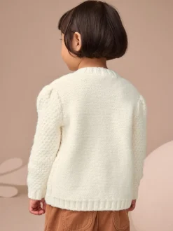 écru - Cardigan en maille épaisse Bobble (3mths-10yrs)