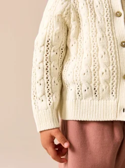 écru - Cardigan Torsade (3mois-7ans)