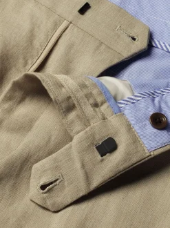 Écru - Charles Tyrwhitt Coupe ajustée  100% Lin Pantalons