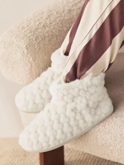 écru - Chaussons chaussons cœur en fausse fourrure