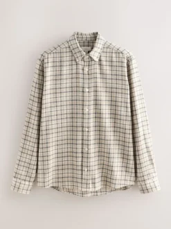 écru - Chemise à carreaux Signature à manches longues