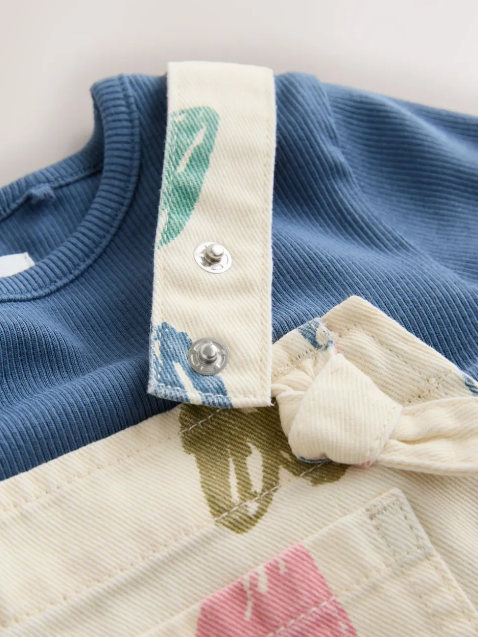 écru - Ensemble salopette et t-shirt à imprimé cœur (3mois7ans)