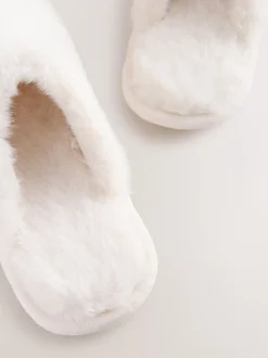 écru - Faux Fur Mule Slippers