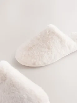 écru - Faux Fur Mule Slippers