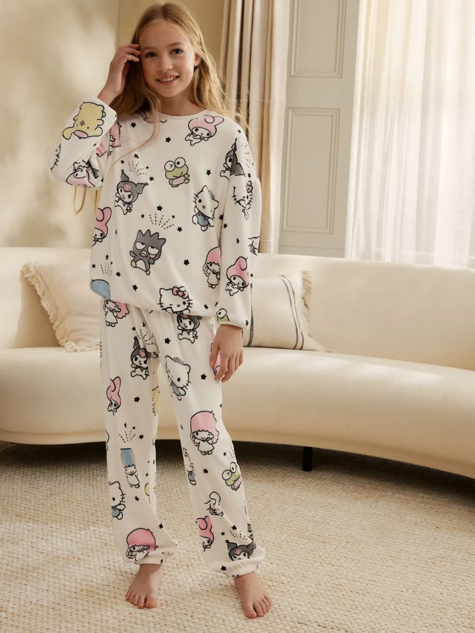 écru - Hello Kitty Lot de 1 pyjamas en polaire confortables (3-16ans)