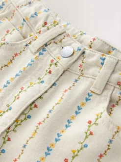 écru - Jean imprimé floral (3-16ans)