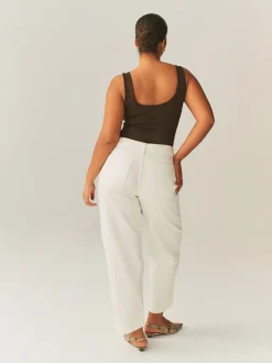 écru - Jeans sablier à jambe large en denim