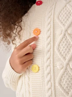 écru - Little Bird by Jools Oliver Cardigan en Coton Torsade