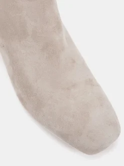 Écru - Novo Bottes au genou froncées à talon carré geri