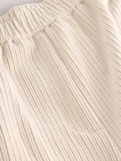 écru - Pantalons Amples en velours côtelé doux