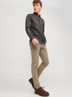Écru - Pantalons chino JACK & JONES slim/coupe slim