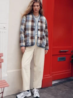 écru - Pantalons coupe ballon en velours côtelé