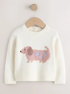 écru - Pull saucisse chien (3mois-7ans)