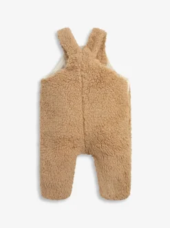 Écru - Salopette The Little Tailor douillette en polaire sherpa bébé