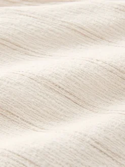 écru - Short texturé à rayures et taille élastique