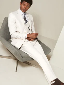 écru - Slim Fit (Slim Fit) - Veste de costume texturée