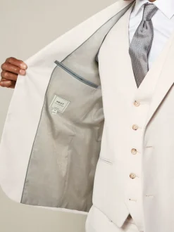 écru - Slim Fit (Slim Fit) - Veste de costume texturée
