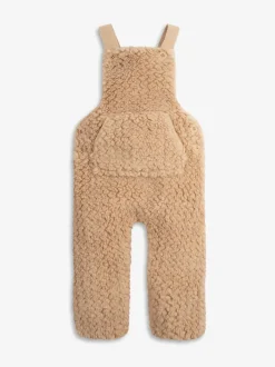 Écru - The Little Tailor Ensemble salopette et body en polaire sherpa épaisse bébé